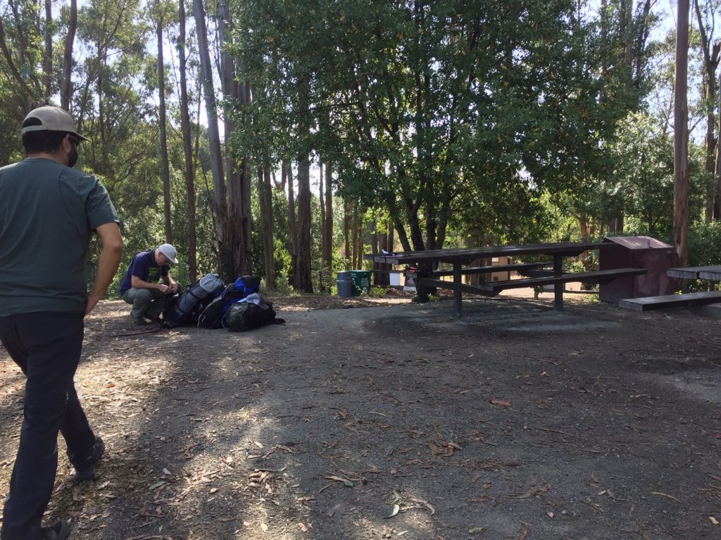 Packing up camp at Sibley on day two